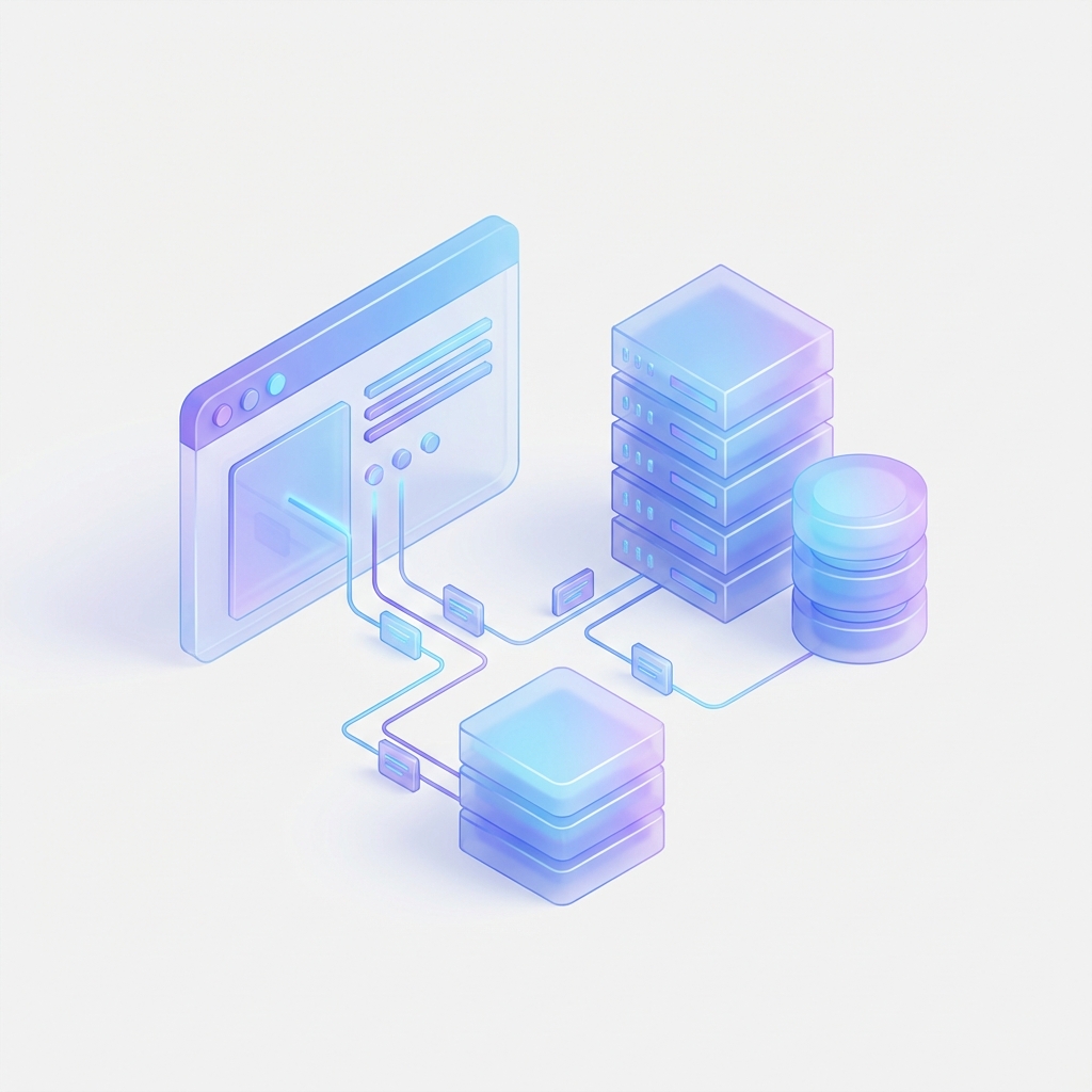 Web Architecture 3D Illustration